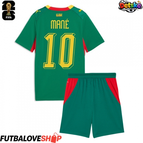 Dres Senegal Sadio Mane #10 Preč pre deti MS 2026 Krátky Rukáv (+ trenírky)